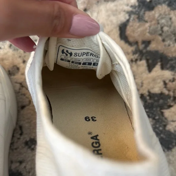 Superga White Canvas 2750 platform Lace-Up Sneakers size 39 - Picture 7 of 7